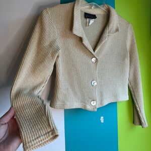 Vintage Cream Cropped Cardigan